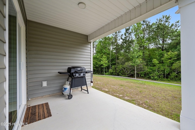 view of patio featuring grilling area