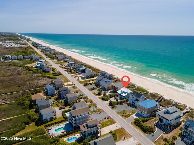 3720 Island Dr, North Topsail Beach, NC 28460 - birds eye view of property with a water view and a view of the beach