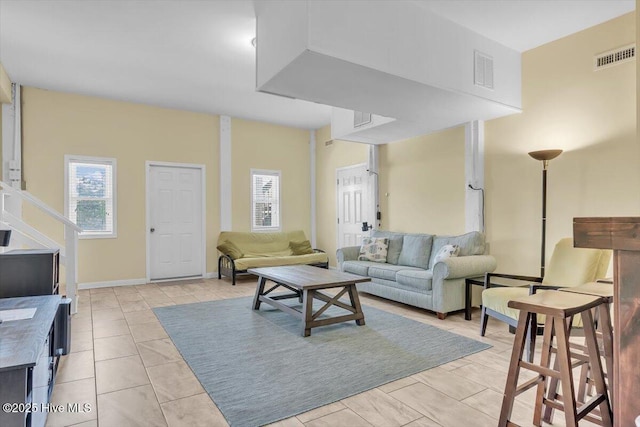 3720 Island Dr, North Topsail Beach, NC 28460 - living room with baseboards and visible vents