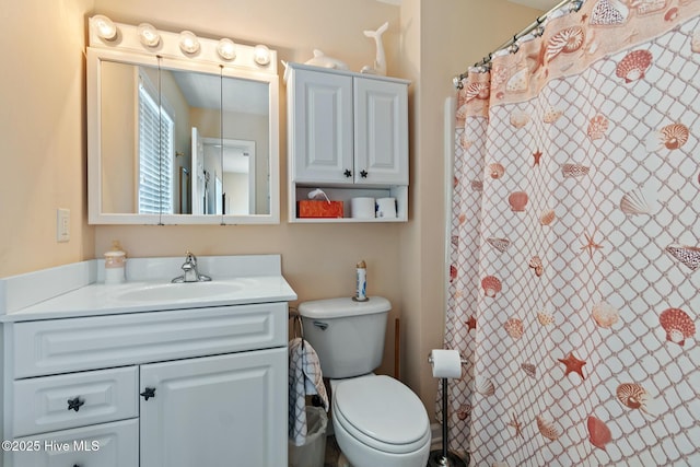 48 Wilmington St, Ocean Isle Beach, NC 28469 - bathroom featuring vanity and a shower with shower curtain