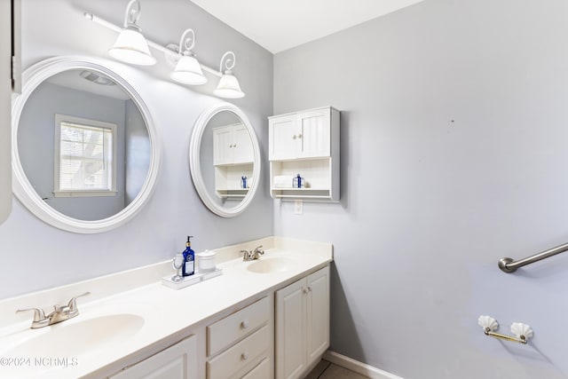 full bath with double vanity and a sink