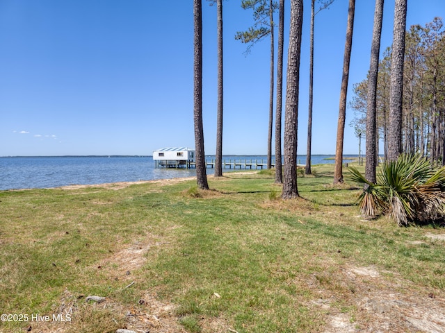 view of yard featuring a water view