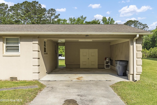 view of vehicle parking featuring a carport and driveway