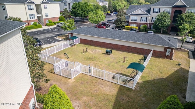 drone / aerial view with a residential view