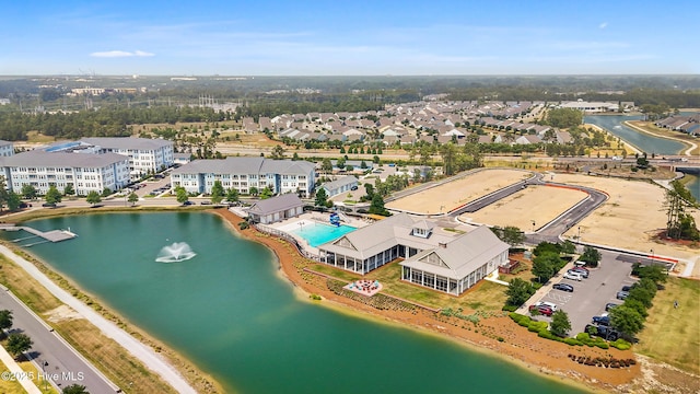 drone / aerial view of a large body of water