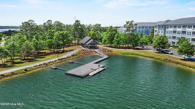 aerial view of a nearby body of water and a tree filled landscape