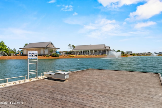 dock featuring a water view