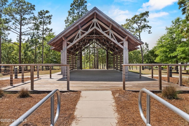 view of property's community featuring a gazebo and a deck