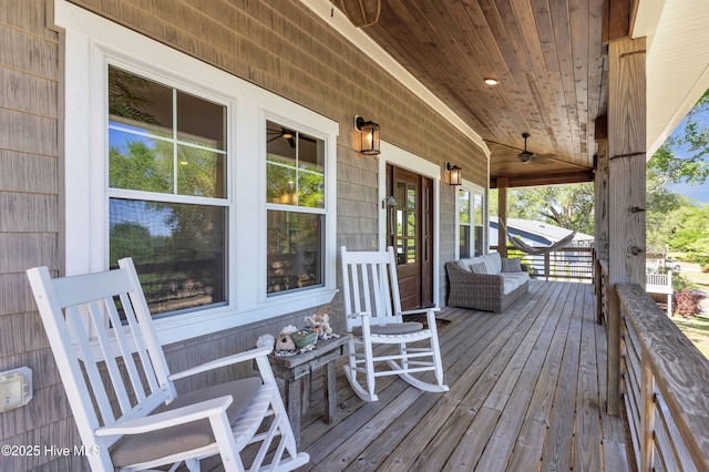 deck featuring a porch