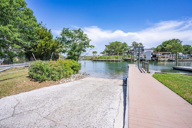714 Hughes Rd, Hampstead, NC 28443 - dock with a water view and fence