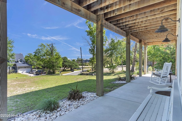view of patio / terrace with ceiling fan