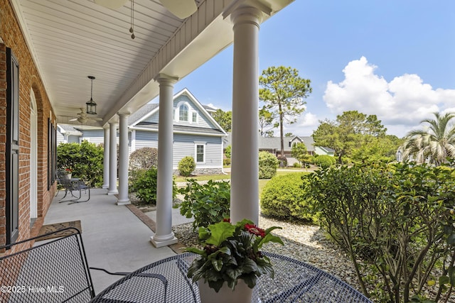 3733 Winstead Cir, Southport, NC 28461 - view of patio / terrace with a porch and ceiling fan