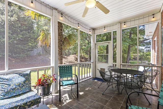3733 Winstead Cir, Southport, NC 28461 - sunroom / solarium with a healthy amount of sunlight and ceiling fan