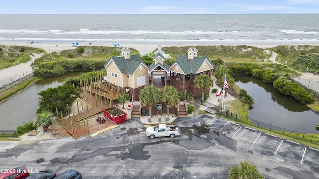 3733 Winstead Cir, Southport, NC 28461 - birds eye view of property with a water view and a view of the beach