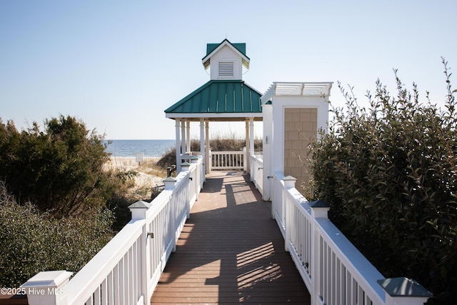 3733 Winstead Cir, Southport, NC 28461 - surrounding community with a gazebo, a water view, and a view of the beach