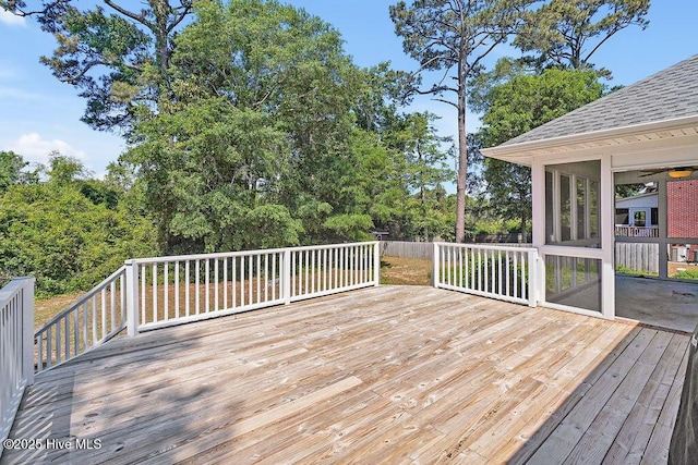 600 Sea Castle Ct, Wilmington, NC 28412 - wooden terrace featuring a sunroom and fence