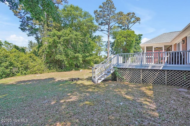 600 Sea Castle Ct, Wilmington, NC 28412 - view of yard with stairs and a deck