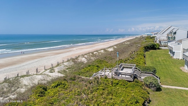 view of water feature featuring a view of the beach