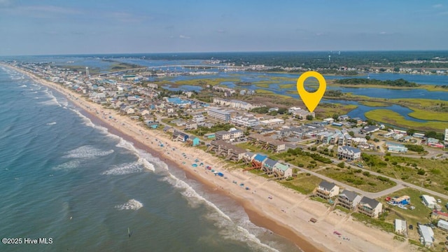 615 N New River Dr Unit E, Surf City, NC 28445 - aerial view featuring a beach view and a water view