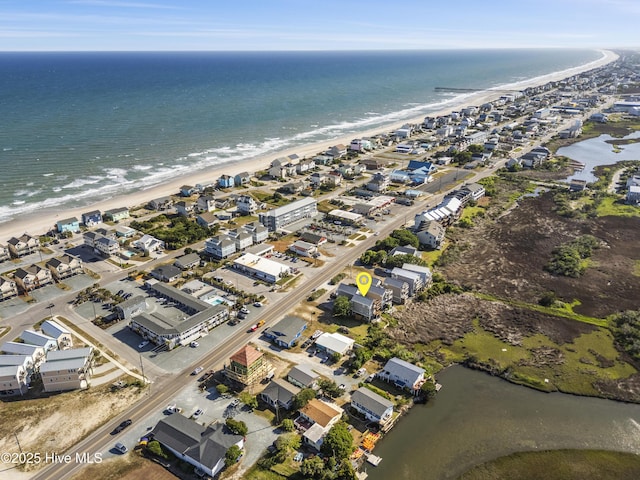 615 N New River Dr Unit E, Surf City, NC 28445 - aerial view featuring a water view and a view of the beach