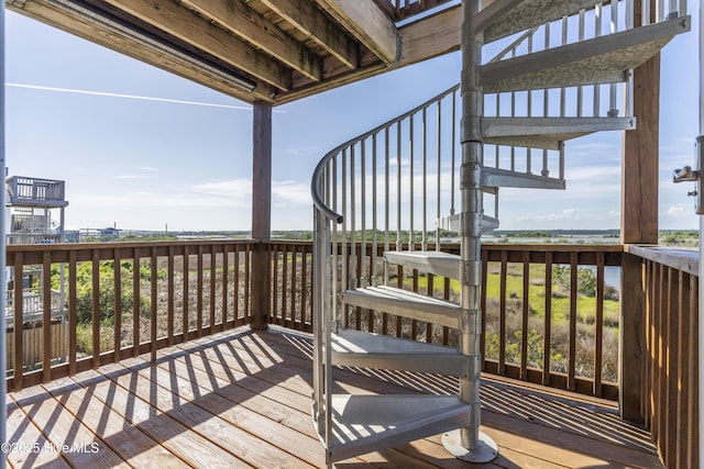 615 N New River Dr Unit E, Surf City, NC 28445 - wooden terrace featuring stairway