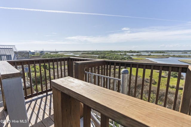 615 N New River Dr Unit E, Surf City, NC 28445 - wooden terrace with a water view