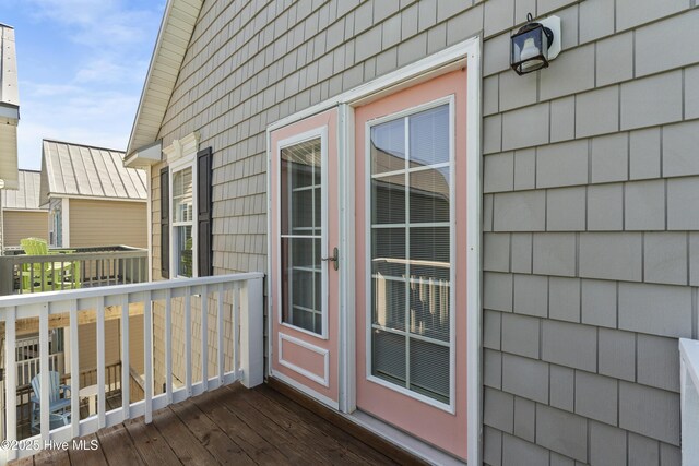 615 N New River Dr Unit E, Surf City, NC 28445 - view of wooden balcony with a wooden deck