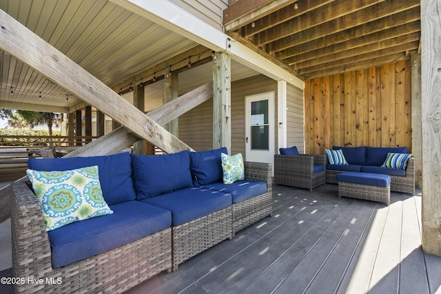 615 N New River Dr Unit E, Surf City, NC 28445 - deck featuring outdoor lounge area