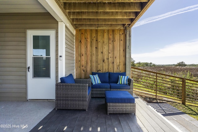 615 N New River Dr Unit E, Surf City, NC 28445 - wooden deck featuring outdoor lounge area