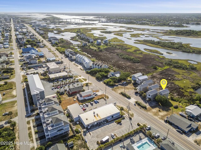 615 N New River Dr Unit E, Surf City, NC 28445 - drone / aerial view featuring a water view