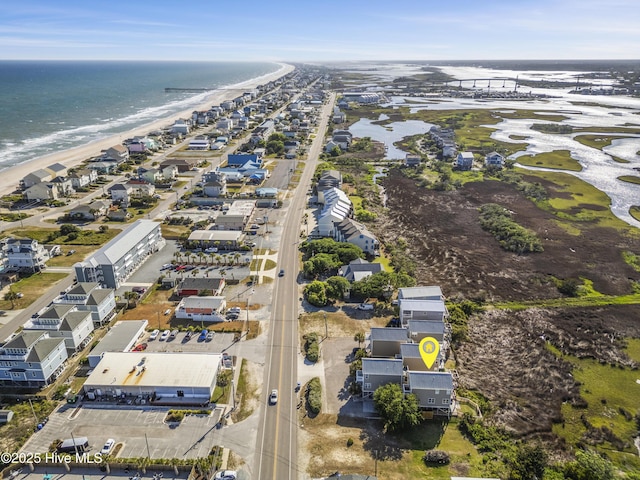 615 N New River Dr Unit E, Surf City, NC 28445 - aerial view with a view of the beach and a water view