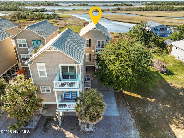 615 N New River Dr Unit E, Surf City, NC 28445 - aerial view featuring a water view