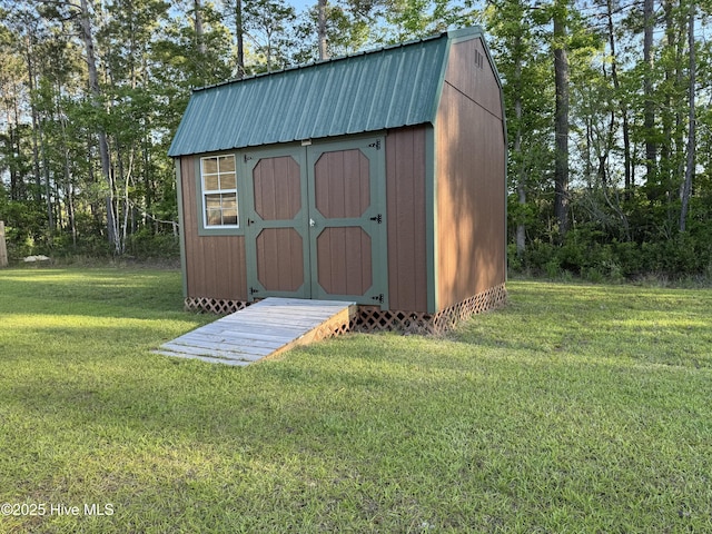 view of shed