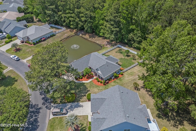 aerial view with a residential view
