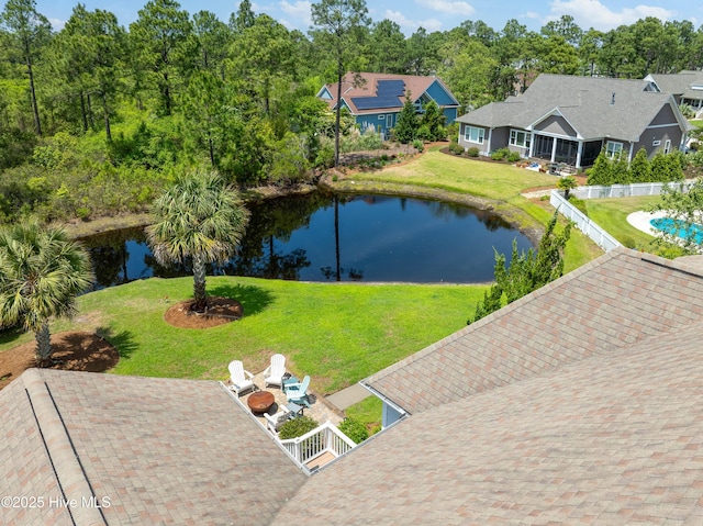 drone / aerial view of a large body of water