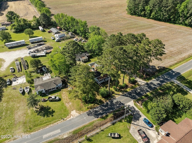 aerial view with a rural view