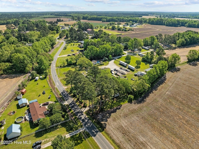 bird's eye view featuring a rural view