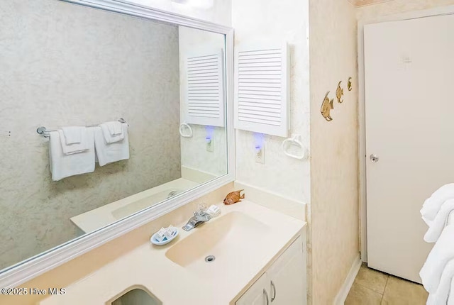 bathroom featuring vanity and tile patterned floors