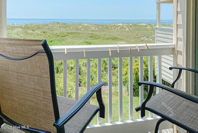 balcony with a water view
