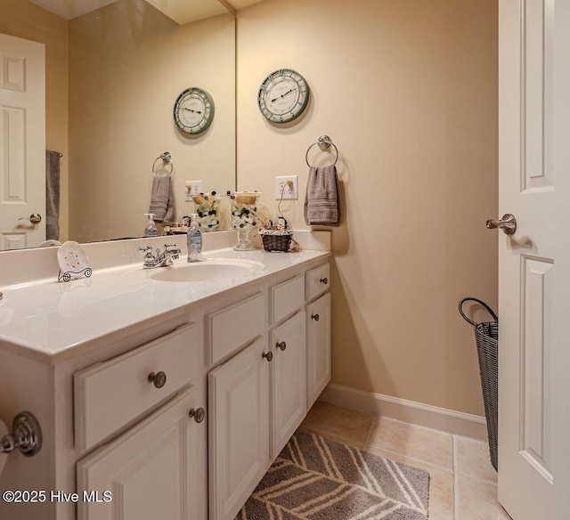 920 Diamondhead Dr S, Pinehurst, NC 28374 - bathroom featuring vanity, tile patterned flooring, and baseboards