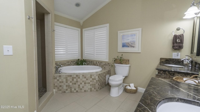 1914 Howard Ave, Tarboro, NC 27886 - full bath featuring ornamental molding, a bath, a sink, tile patterned floors, and double vanity