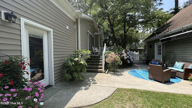 1914 Howard Ave, Tarboro, NC 27886 - view of patio featuring fence and outdoor lounge area