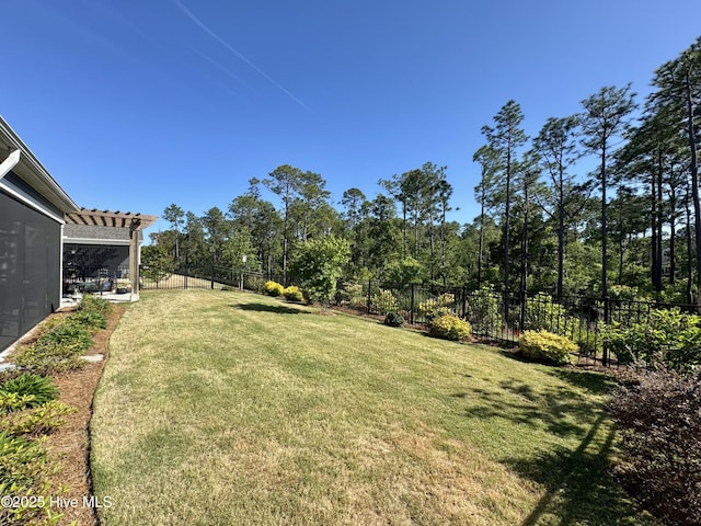 view of yard featuring a fenced backyard