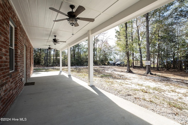 view of patio / terrace with ceiling fan