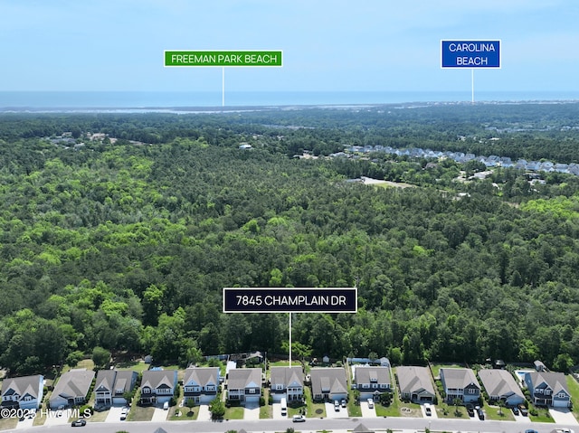7845 Champlain Dr, Wilmington, NC 28412 - birds eye view of property with a view of trees and a residential view