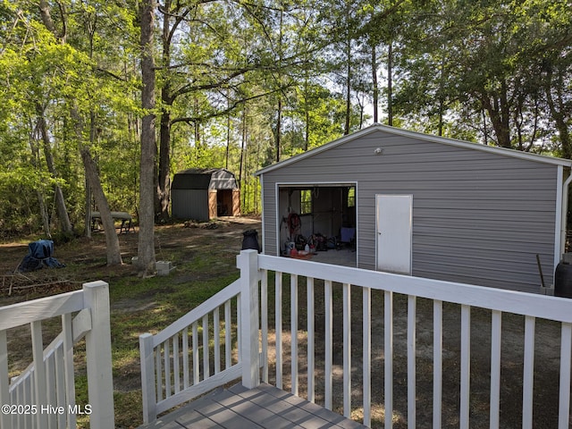 view of shed
