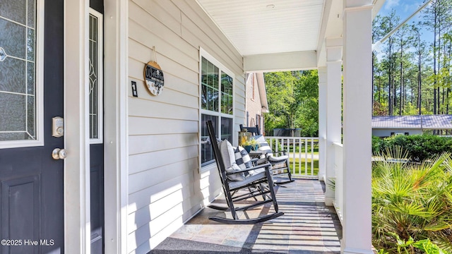 exterior space featuring covered porch
