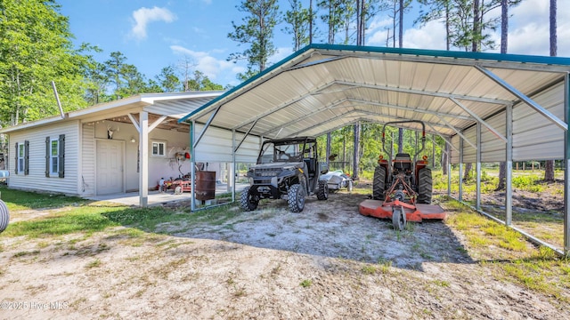 view of car parking with a detached carport