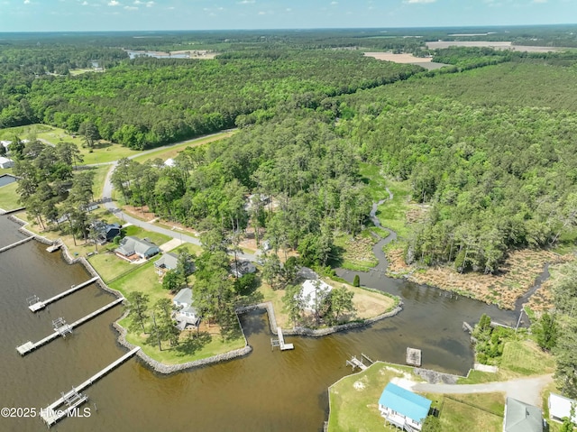 966 W Island View Rd, Bath, NC 27808 - bird's eye view featuring a water view and a view of trees