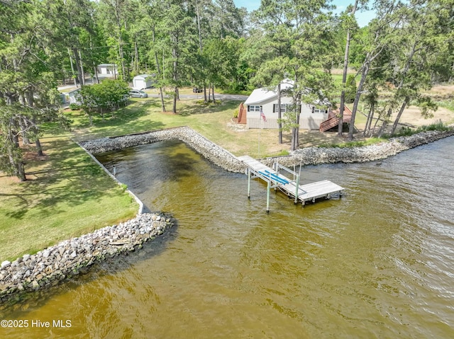 966 W Island View Rd, Bath, NC 27808 - dock area featuring a lawn and a water view